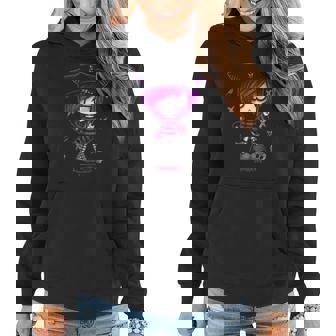 Spookscene Edgy Kitty Hat Scene Kid Emo Alt Goth Purple Women Hoodie Graphic Print Hooded Sweatshirt - Thegiftio