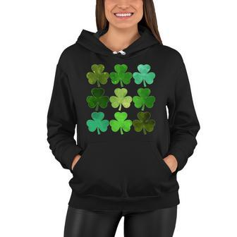 St Patricks Day Lucky Watercolor Shamrocks Tshirt Women Hoodie - Monsterry