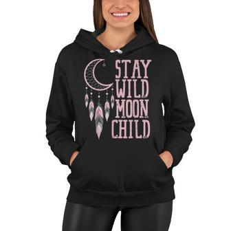 Stay Wild Moon Child Talisman Charm Dreamcatcher Women Hoodie - Seseable