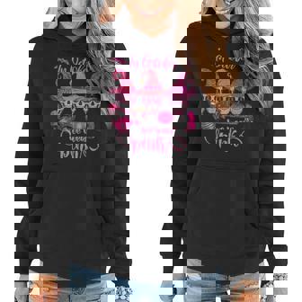 Sugar Skull Witch Halloween Costume In October We Wear Pink Women Hoodie Graphic Print Hooded Sweatshirt - Thegiftio