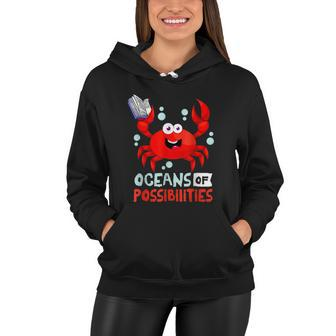 Summer Reading 2022 An Ocean Of Possibilities Cute Prize Crab Women Hoodie - Monsterry