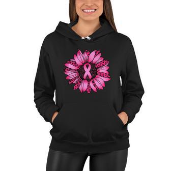 Sunflower Pink Ribbon Breast Cancer Awareness Tshirt Women Hoodie - Monsterry