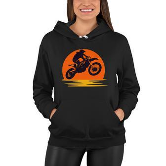 Sunset Funny Dirt Bike Rider Women Hoodie - Monsterry