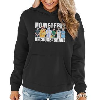Support Frontline Workers Home Of The Free Graphic Design Printed Casual Daily Basic Women Hoodie