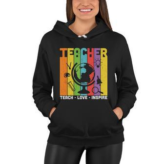 Teach Love Inspire Proud Teacher Graphic Plus Size Shirt For Teacher Female Male Women Hoodie - Monsterry CA