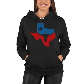 Texas Flag Longhorn Logo Women Hoodie - Monsterry AU