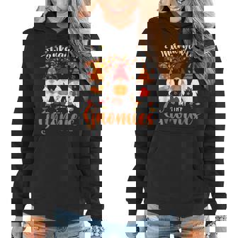 Thanksgiving With My Gnomies Funny Autumn Gnomes Lover Women Hoodie - Thegiftio