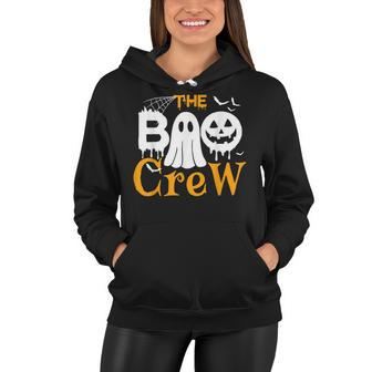 The Boo Crew - Scary Cute Ghost Pumpkin Halloween Women Hoodie - Seseable