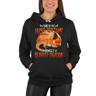 This Is My Human Costume Bearded Dragon Witch Halloween Women Hoodie - Seseable
