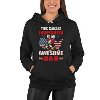This Kansas Firefighter Is An Awesome Dad Women Hoodie - Monsterry