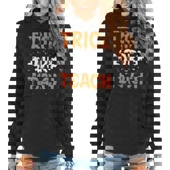 Trick Or Teach Funny Teacher Halloween Costume Women Hoodie - Thegiftio UK