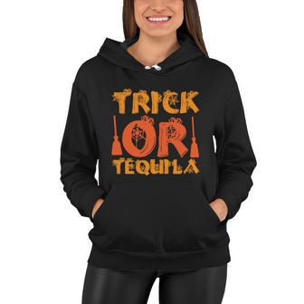 Trick Or Tequila Halloween Quote Women Hoodie - Monsterry
