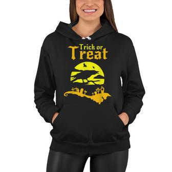 Trick Or Treat Halloween Funny Scary Horror Women Hoodie - Seseable