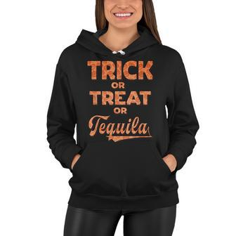 Trick Or Treat Or Tequila Horror Halloween Costume Women Hoodie - Seseable