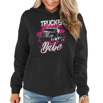 Trucker Trucker Babe Female Truck Driver Woman Trucker_ Women Hoodie - Seseable