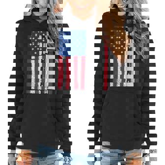 Trucker Trucker Driver American Flag Semi Truck Women Hoodie - Seseable