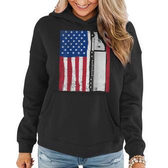 Trucker Trucker Driver American Flag Semi Truck Women Hoodie - Seseable