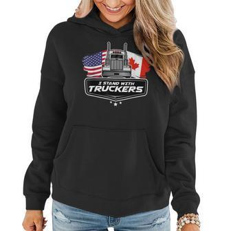 Trucker Trucker Support I Stand With Truckers Freedom Convoy _ V2 Women Hoodie - Seseable