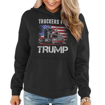 Trucker Truckers For Trump Re Elect President 4Th Of July Women Hoodie - Seseable