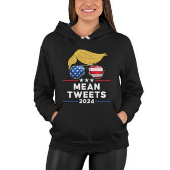 Trump 2024 Mean Tweets Usa Flag Sunglasses Funny Political Gift Women Hoodie - Monsterry AU