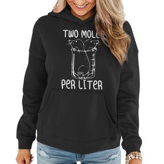 Two Moles Per Liter Funny Chemistry Science Lab Women Hoodie Graphic Print Hooded Sweatshirt - Thegiftio UK