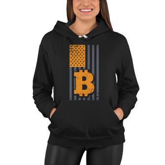 U S A Flag Bitcoin Distressed S V G T Women Hoodie - Monsterry CA