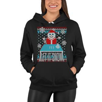Ugly Christmas Sweater Let It Snow Santa Snowman Women Hoodie - Monsterry UK