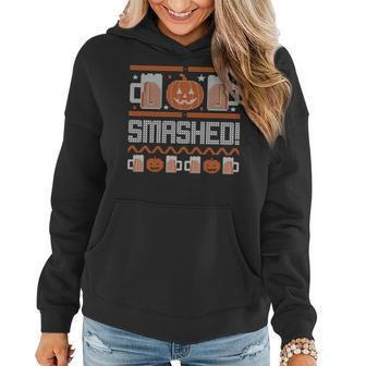 Ugly Halloween Sweater Pumpkin Jackolantern Lets Get Smashed Sweatshirt Women Hoodie Graphic Print Hooded Sweatshirt - Thegiftio UK