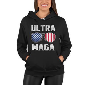 Ultra Maga Sunglasses American Flag Funny Anti Biden Tshirt Women Hoodie - Monsterry AU