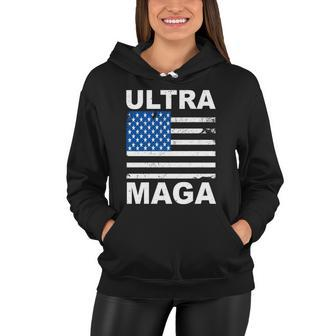 Ultra Maga Trump Usa Flag Women Hoodie - Monsterry