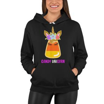 Unicorn Candy Corn Halloween Trick Or Treat Party Girl Gifts Women Hoodie - Seseable