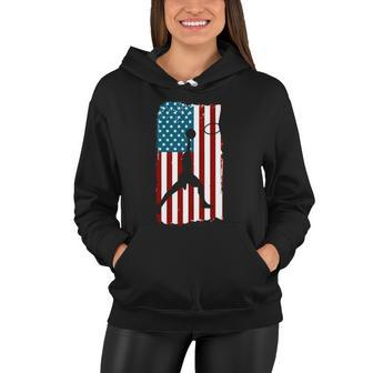 Us American Flag Basketball Patriotic Athlete Print For Boys Great Gift Women Hoodie - Monsterry