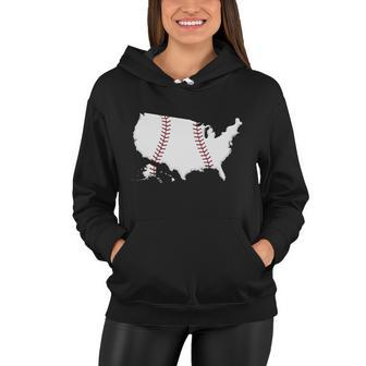 Us Map American Baseball Women Hoodie - Monsterry UK
