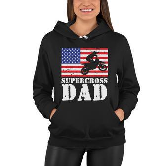 Usa American Distressed Flag Supercross Dad Men For Him Gift Women Hoodie - Monsterry