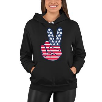 Usa Simple Peace Sign Women Hoodie - Monsterry CA