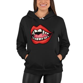 Vampire Mouth With The Most Attractive Vampire Design Women Hoodie - Monsterry CA