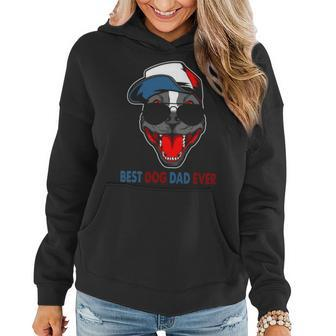Vintage Best Dog Dad Ever Pitbull Father S Day Women Hoodie - Thegiftio UK
