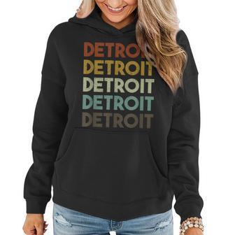Vintage Detroit V2 Women Hoodie Graphic Print Hooded Sweatshirt - Thegiftio UK