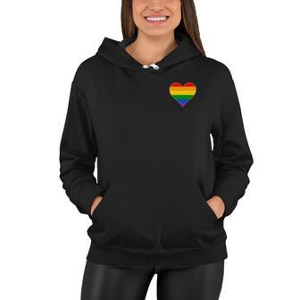 Vintage Gay Pride Pocket Rainbow Heart Tshirt Women Hoodie - Monsterry UK