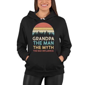 Vintage Grandpa Man Myth The Bad Influence Tshirt Women Hoodie - Monsterry