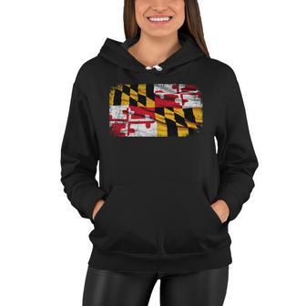 Vintage Maryland Flag Women Hoodie - Monsterry AU