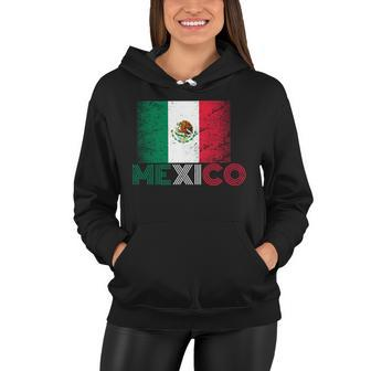 Vintage Mexico Distress Logo Flag Women Hoodie - Monsterry CA