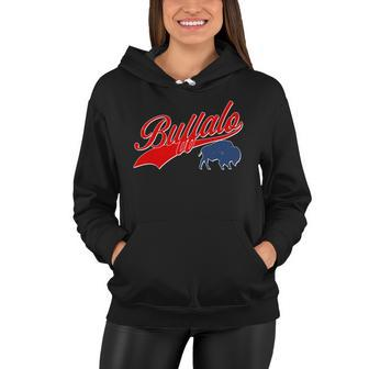 Vintage New York Buffalo Football Logo Women Hoodie - Monsterry