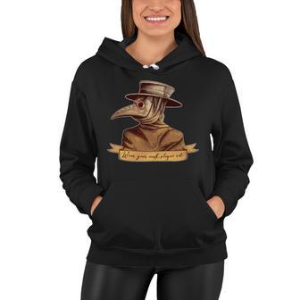 Vintage Plague Doctor Wear Your Mask Plague Rat Women Hoodie - Monsterry