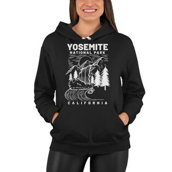 Vintage Yosemite National Park California Hiker Women Hoodie - Seseable