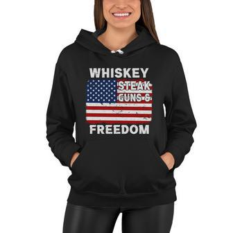 Whiskey Steak Guns And Freedom Us Graphic Plus Size Shirt For Men Women Family Women Hoodie - Monsterry