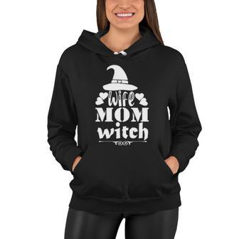 Wife Mom Witch Halloween Quote Women Hoodie - Monsterry