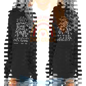 Wild About 2Nd Grade Leopard Rainbow Back To School Teacher Women Hoodie - Thegiftio