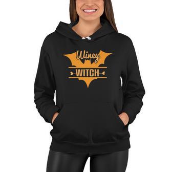 Winey Witch Bat Halloween Quote Women Hoodie - Monsterry DE