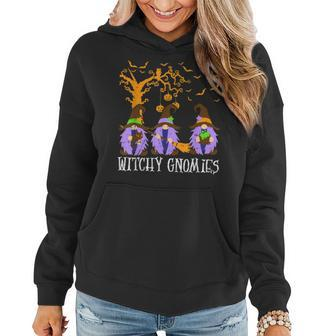 Witchy Gnomies Halloween Party Gnome Witch Gnome Wizard  Women Hoodie
